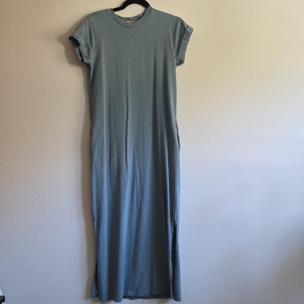All Saints Teal Maxi Dress With Pockets